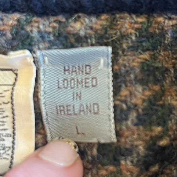 Donegal II Jamie Burns Vintage Sweater 100% Hand Loomed Wool Ireland Blue - Picture 5 of 7